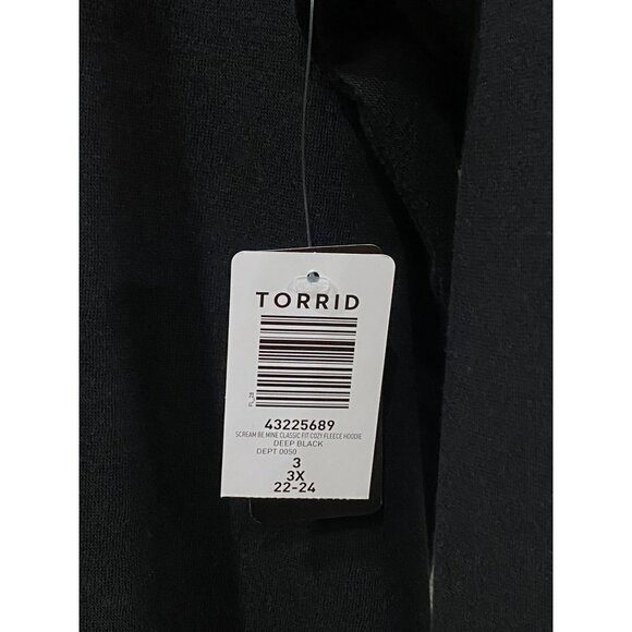 NWT Torrid Scream Ghost Face Be Mine Classic Fit Fleece Hoodie 3X 22-24 Black Pi - Picture 4 of 7